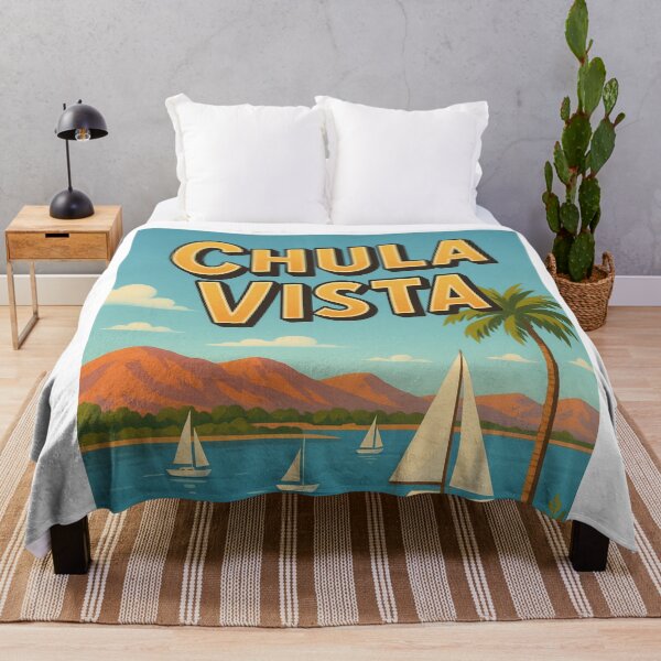 Item preview, Chula Vista Coastal Scene with Sailboats and Mountains designed and sold by Aryabek.