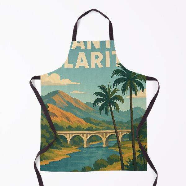 Item preview, Santa Clarita River View with Arched Bridge and Palms designed and sold by Aryabek.