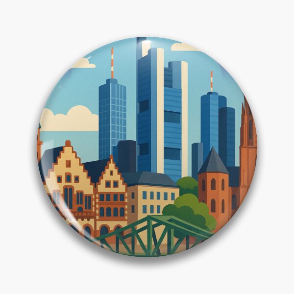 Item preview, Frankfurt Pride Rainbow Skyline with Römer and Cathedral View designed and sold by Aryabek.