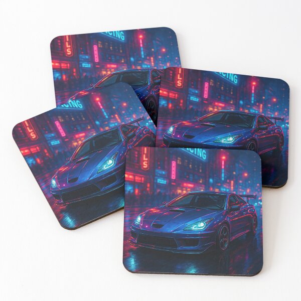 Item preview, Modified Japanese Car Shining Under Vibrant Urban Night Lights designed and sold by RevUpDesign.