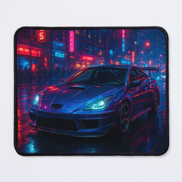 Item preview, Modified Japanese Car Shining Under Vibrant Urban Night Lights designed and sold by RevUpDesign.