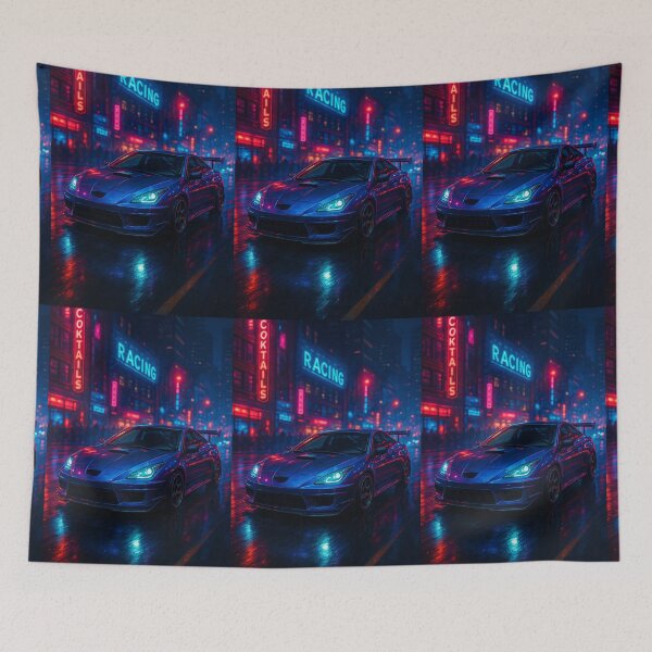 Item preview, Modified Japanese Car Shining Under Vibrant Urban Night Lights designed and sold by RevUpDesign.