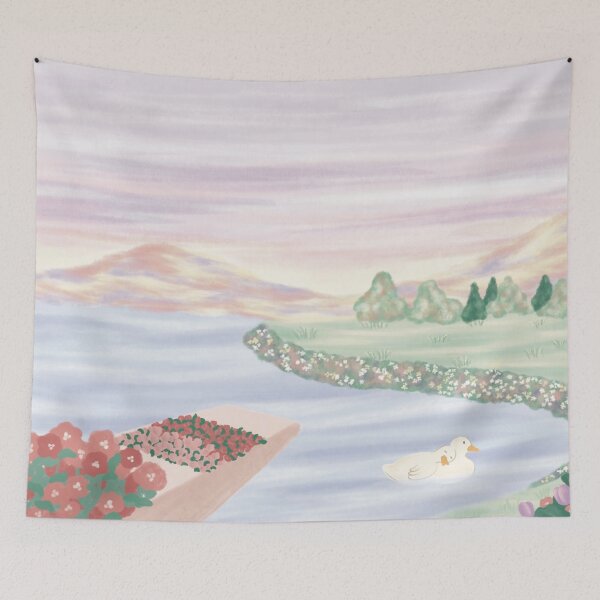 Item preview, Dreamy Lakeside Blossom Landscape designed and sold by nuteling.