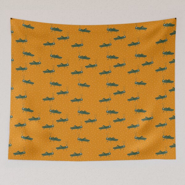 Item preview, Grasshoppers on orange designed and sold by reneesillus.