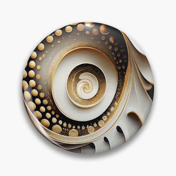 Item preview, Abstract Spiral  White and Gold 173 designed and sold by Vicky Brago-Mitchell®.
