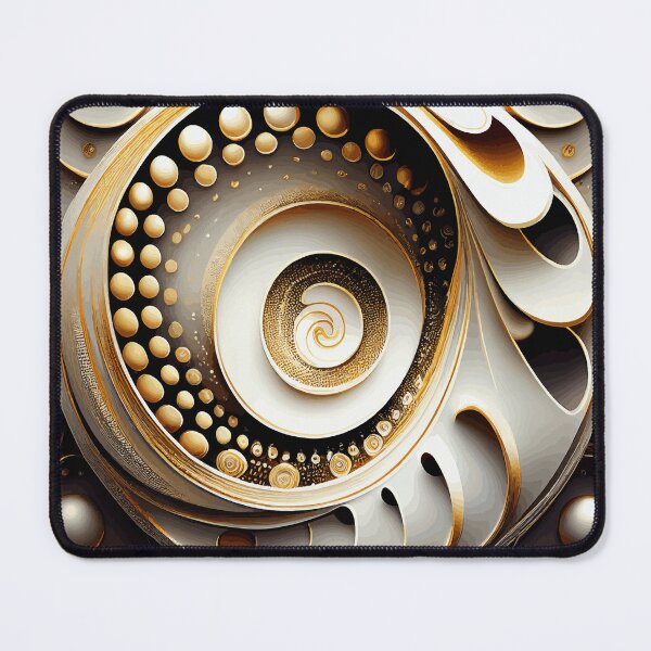 Item preview, Abstract Spiral White and Gold 173 designed and sold by Vicky Brago-Mitchell®.