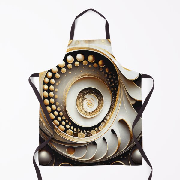 Item preview, Abstract Spiral White and Gold 173 designed and sold by Vicky Brago-Mitchell®.