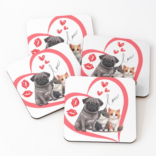 Item preview, Pugs and cats designed and sold by MitMopsundHerz Rosinchens_Welt.
