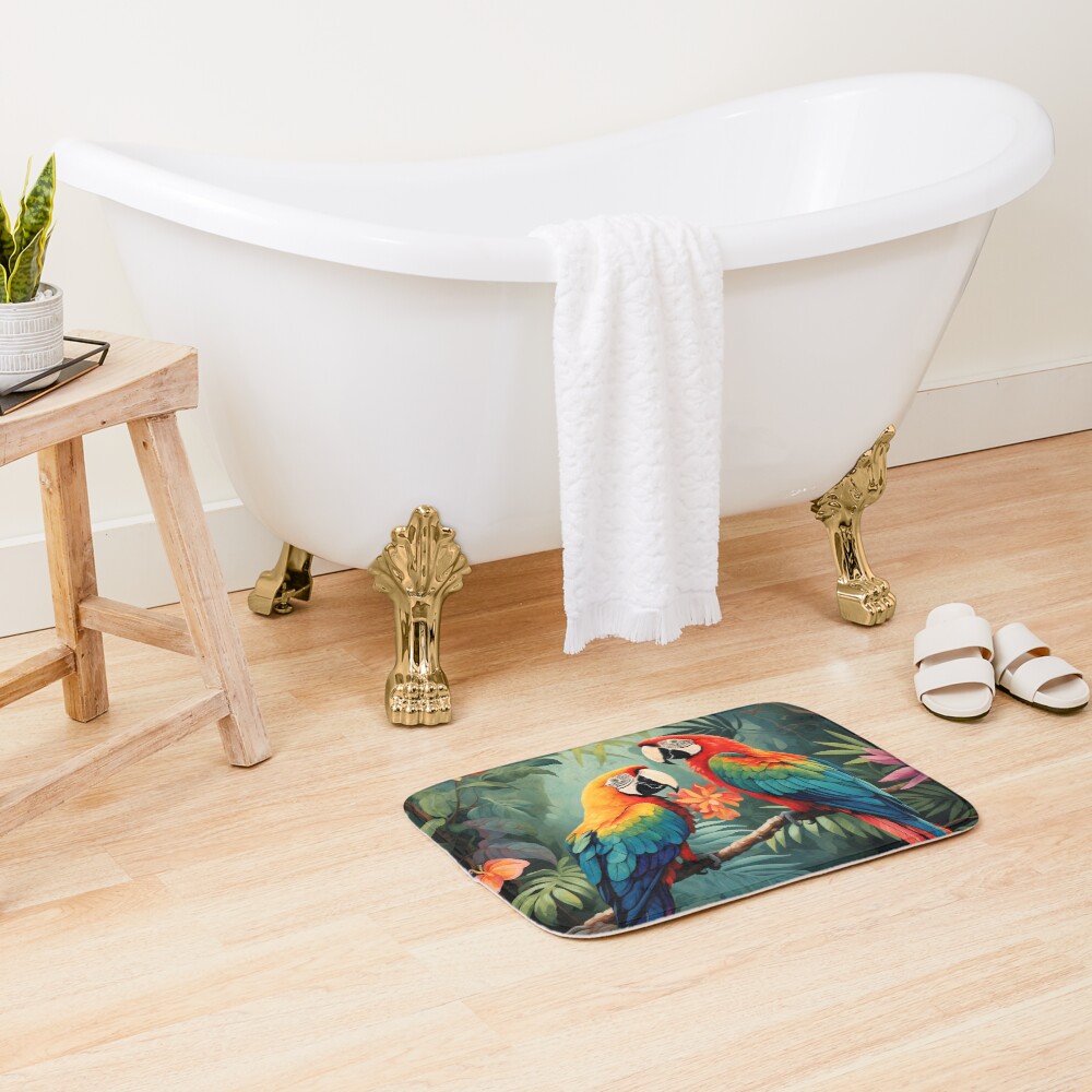 Vista previa del artículo con la obra «Alfombra de baño», diseñado y vendido por DrawnThreads.