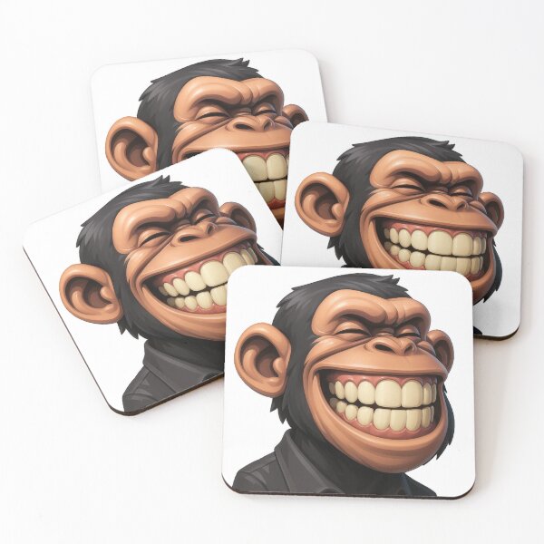 Item preview, Grinning Chimp in a Shirt – Funny Cartoon Monkey Smile Design designed and sold by BeUniqueCo.
