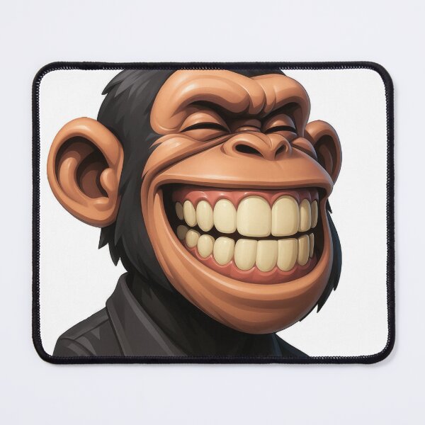 Item preview, Grinning Chimp in a Shirt – Funny Cartoon Monkey Smile Design designed and sold by BeUniqueCo.