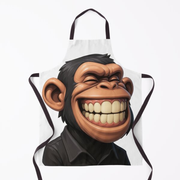Item preview, Grinning Chimp in a Shirt – Funny Cartoon Monkey Smile Design designed and sold by BeUniqueCo.