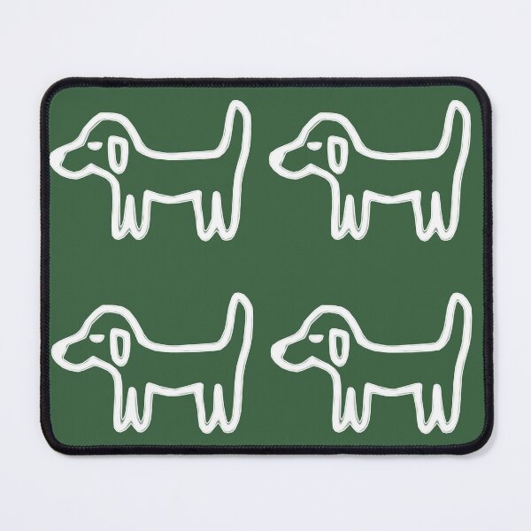 Item preview, Minimal Dog with White Outline on Moss Green – Reduced Line Dog designed and sold by Vision Illustrated.