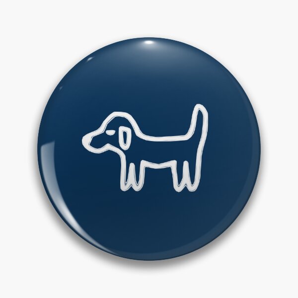 Item preview, Perro minimalista con contorno blanco sobre azul oscuro – Perro de líneas reducidas designed and sold by Vision Illustrated.
