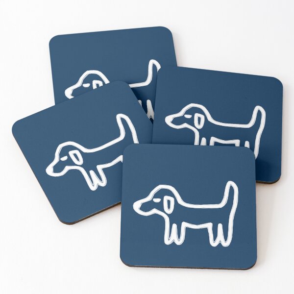 Item preview, Minimal Dog with White Outline on Dark Blue – Reduced Line Dog designed and sold by Vision Illustrated.