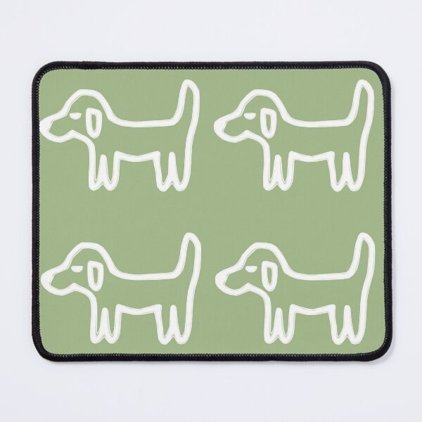 Item preview, Minimal Dog with White Outline on Pale Olive Green – Reduced Line Dog designed and sold by Vision Illustrated.