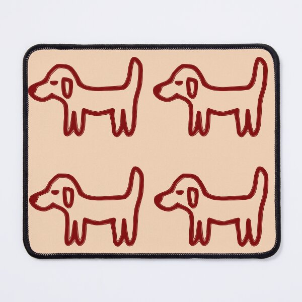 Item preview, Minimal Dog with reddish-brown outline on apricot – Reduced line dog designed and sold by Vision Illustrated.