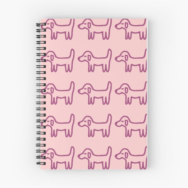 Item preview, Perro minimalista con contorno morado sobre fondo rosa salmón – Perro de líneas reducidas designed and sold by Vision Illustrated.