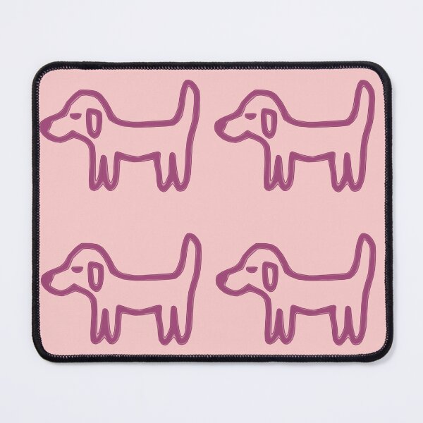 Item preview, Minimal Dog with purple outline on salmon pink – Reduced line dog designed and sold by Vision Illustrated.