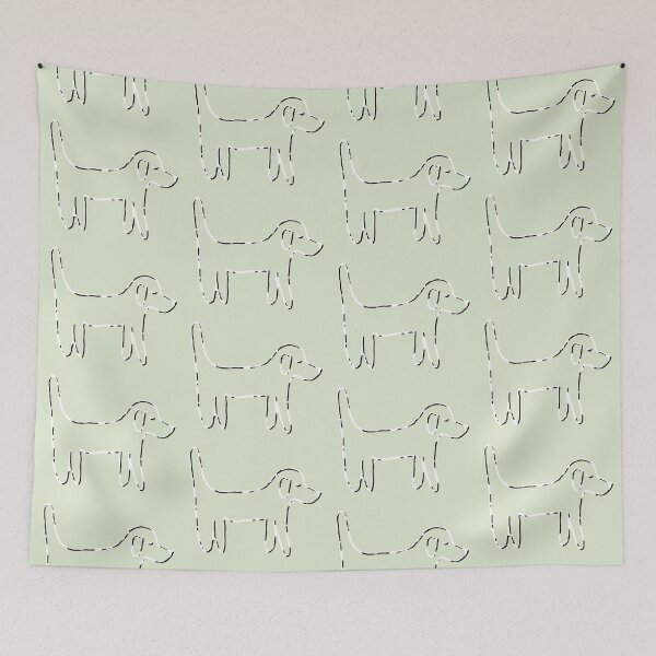 Item preview, Incomplete Full – Dog in fragments on lime green designed and sold by Vision Illustrated.