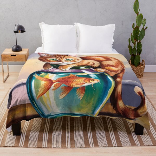 Item preview, Ginger cat and Fish Inspired By Henri Matisse Painting designed and sold by Tamas Das.