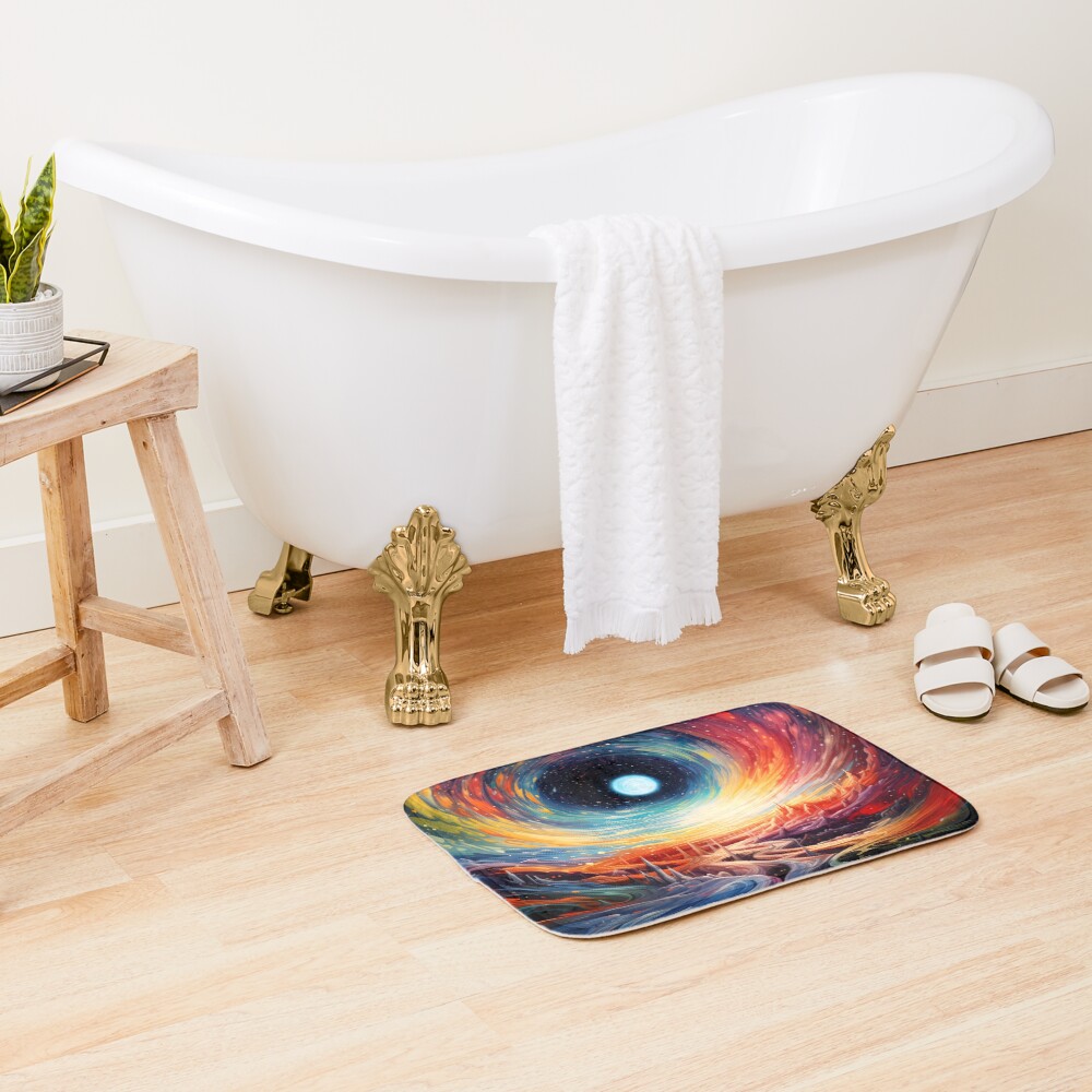 Vista previa del artículo con la obra «Alfombra de baño», diseñado y vendido por DrawnThreads.
