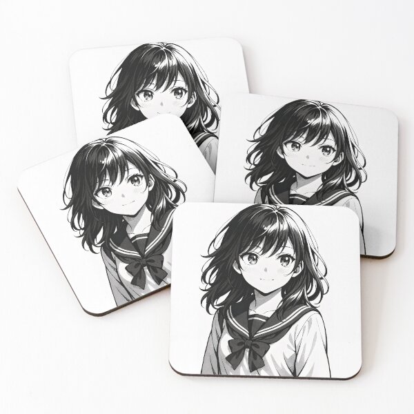 Item preview, Beautiful Anime Girl in Manga Style Portrait designed and sold by Amr Siam.