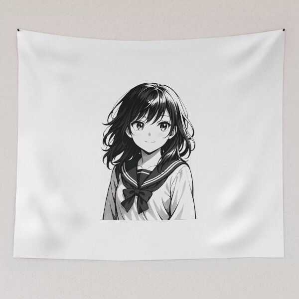 Item preview, Beautiful Anime Girl in Manga Style Portrait designed and sold by Amr Siam.