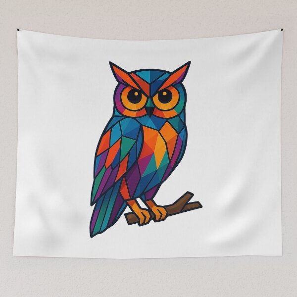 Item preview, Prismatic Owl Perched designed and sold by TheWonkyEaselCo.