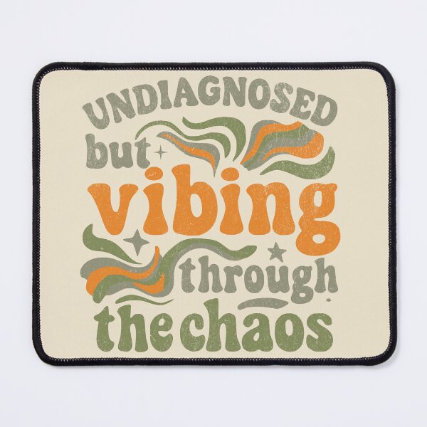 Item preview, Undiagnosed but Vibing – ADHD Chaos Humor Design for Neurodivergent Minds designed and sold by Honominu.