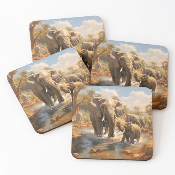 Item preview, Gentle Giants at Play: The Elephant Water Dance designed and sold by DrawnThreads.