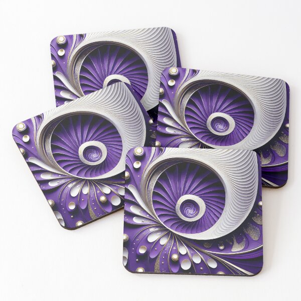 Item preview, Abstract Spiral  Purple and White 172 designed and sold by Vicky Brago-Mitchell®.