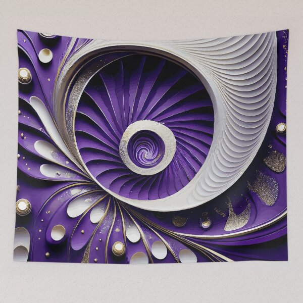 Item preview, Abstract Spiral  Purple and White 172 designed and sold by Vicky Brago-Mitchell®.