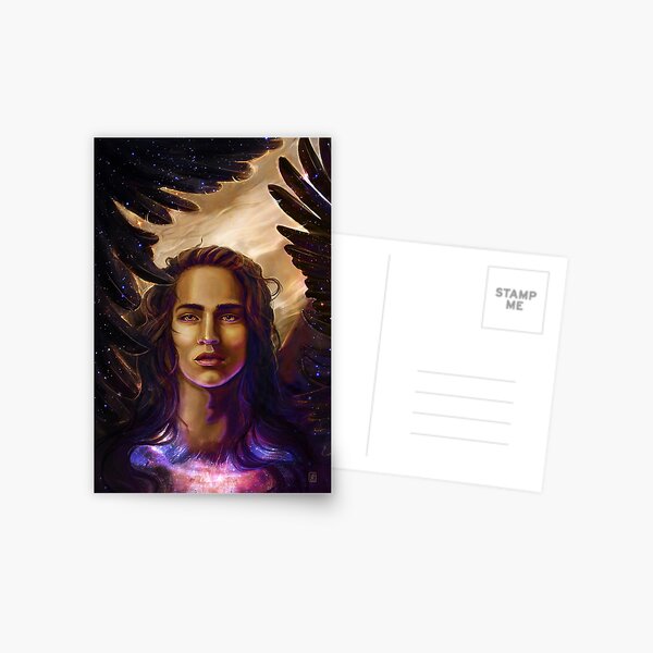 Item preview, Angel of the Night - Beautiful Angel Art, Black Winged Angel Art, Guardian Angel Art, Spiritual Art, High Vibration Art designed and sold by Jezhawk.