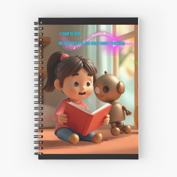 Item preview, Stardust Listening – Robot & Girl Bedtime Story Poster designed and sold by Parijat Grace.