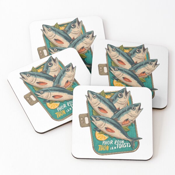 Item preview, Funny Vintage Tuna Fish Illustration – French Wordplay Food Art designed and sold by BeUniqueCo.