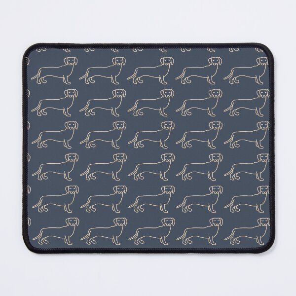 Item preview, Dachshund silhouette – delicate & stylish - cream & washed denim blue designed and sold by Vision Illustrated.