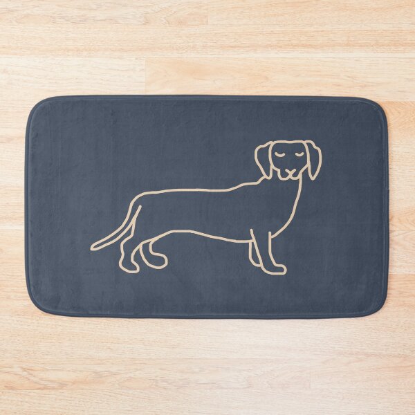 Item preview, Dachshund silhouette – delicate & stylish - cream & washed denim blue designed and sold by Vision Illustrated.