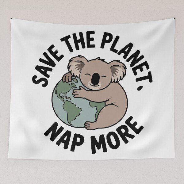 Item preview, Save The Planet Nap More Koala Art designed and sold by The Cheeky Koala.