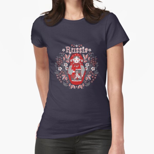 Russian Matrioshka Vintage Design Fitted T-Shirt
