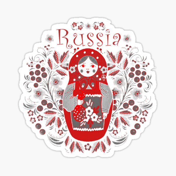 Russian Matrioshka Vintage Design Sticker