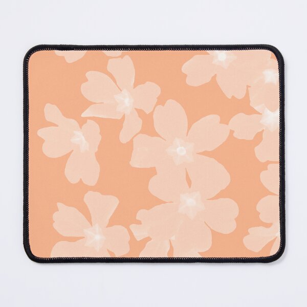 Item preview, Light pink primrose floral pattern on coral background designed and sold by by-jwp.