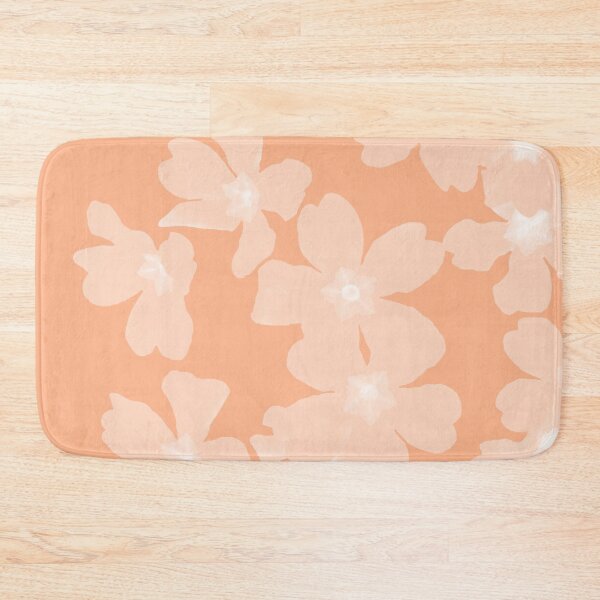 Item preview, Light pink primrose floral pattern on coral background designed and sold by by-jwp.