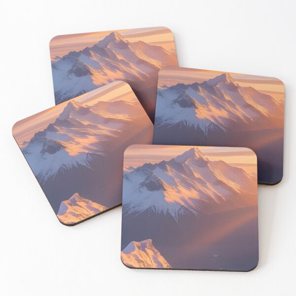 Item preview, Impressive Photo of Snowy Mountains at Sunset designed and sold by cavroyalshop.