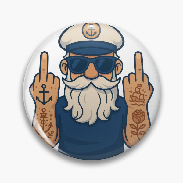 Item preview, Rebel Sailor Captain – Funny Tattooed Sea Dude with Attitude designed and sold by BeUniqueCo.