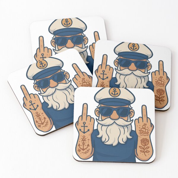 Item preview, Rebel Sailor Captain – Funny Tattooed Sea Dude with Attitude designed and sold by BeUniqueCo.