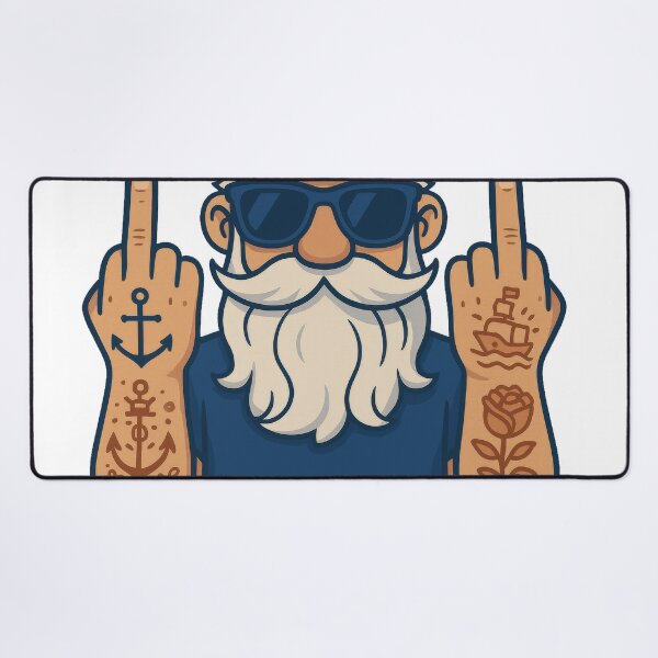 Item preview, Rebel Sailor Captain – Funny Tattooed Sea Dude with Attitude designed and sold by BeUniqueCo.