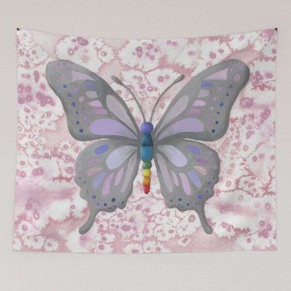 Item preview, Butterfly with body in chakra colors designed and sold by Sandra  Steinke.