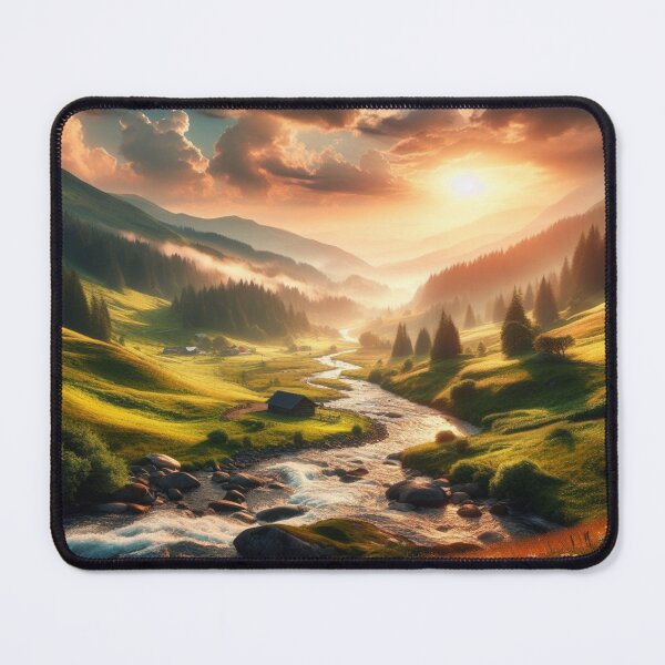 Item preview, Mystical mountain landscape with river – Nature’s Serenity in a stunning harmony of water and mountains designed and sold by FotoworldEdel.