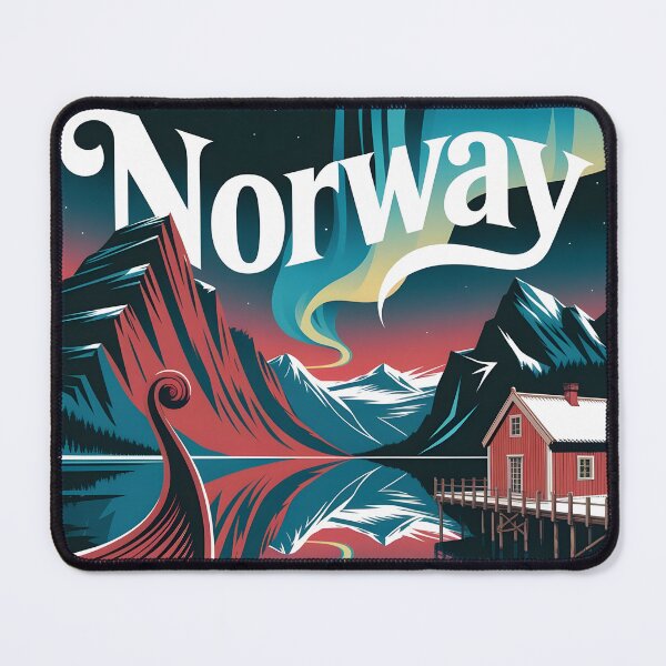 Item preview, Norway Travel Poster: Vintage Fjords & Norse Heritage designed and sold by LSVart.
